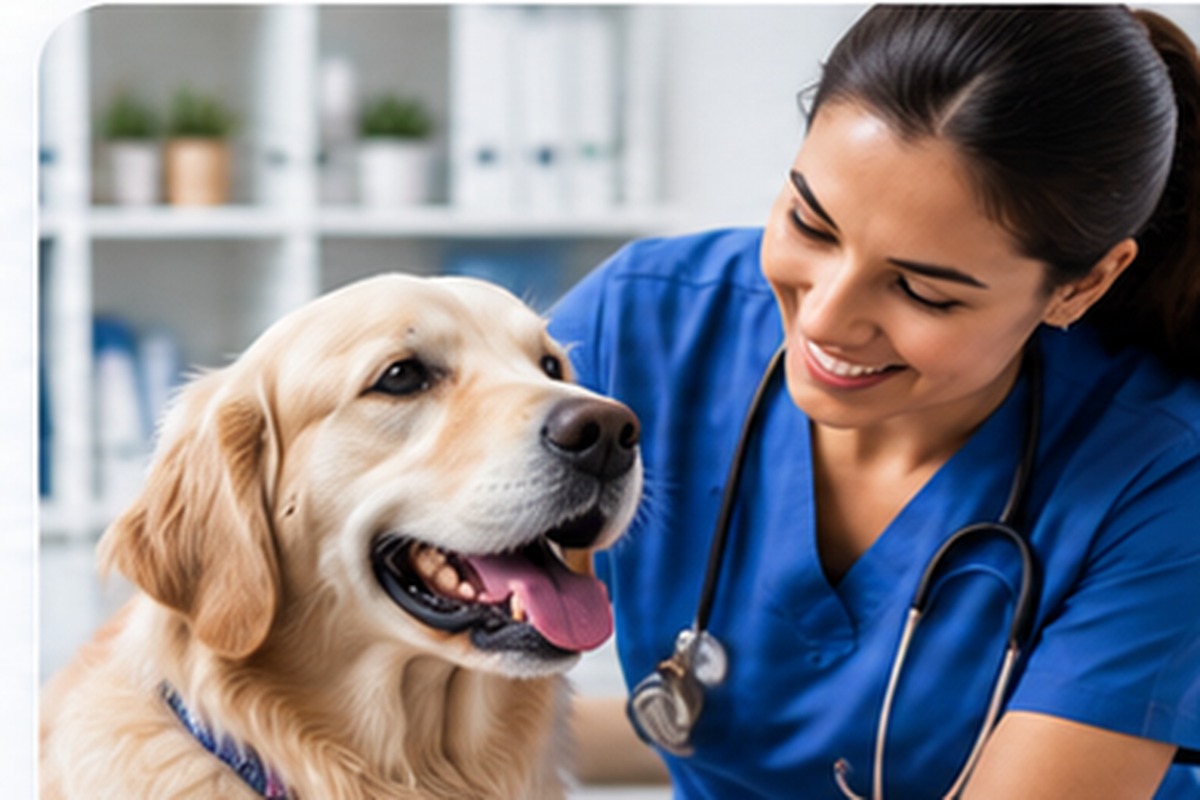 Veterinaria atendiendo una mascota a domicilio